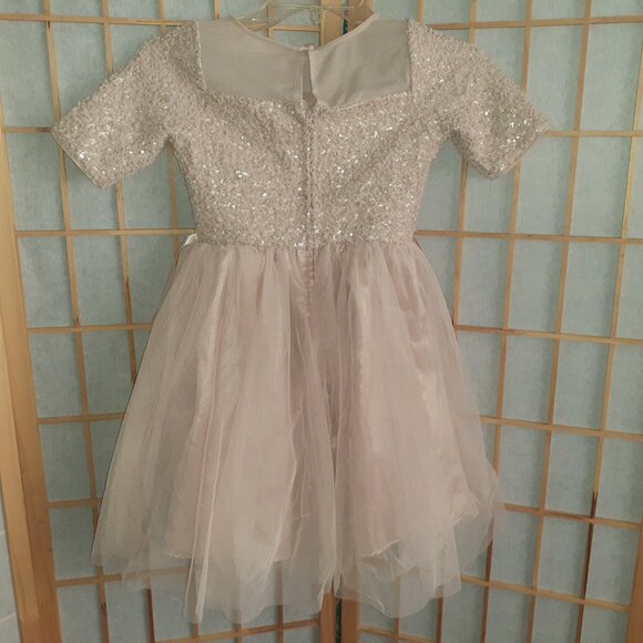 LILT DRESS ROSE GOLD PINK TULLE SHIMMER FORMAL FANCY PARTY HOLIDAY-GIRLS SIZE 8 - Picture 4 of 4